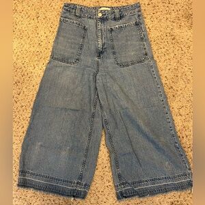 Free People Cropped Wide Leg Jeans